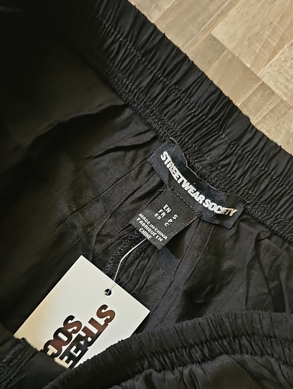 NWT Streetwear Society Pants Wide Leg Pull On Small Black Lightweight - Picture 2 of 5